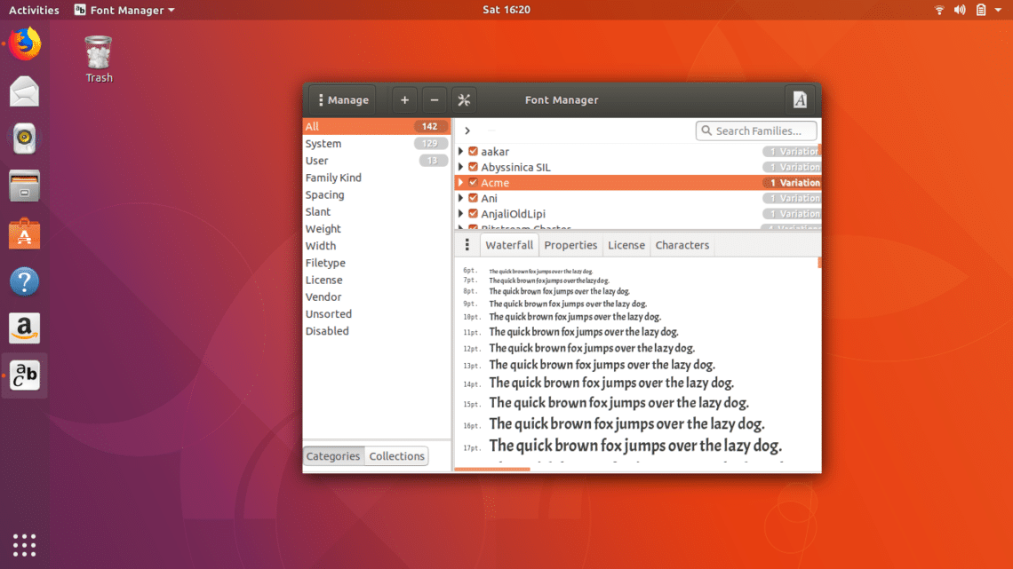 ubuntu install font